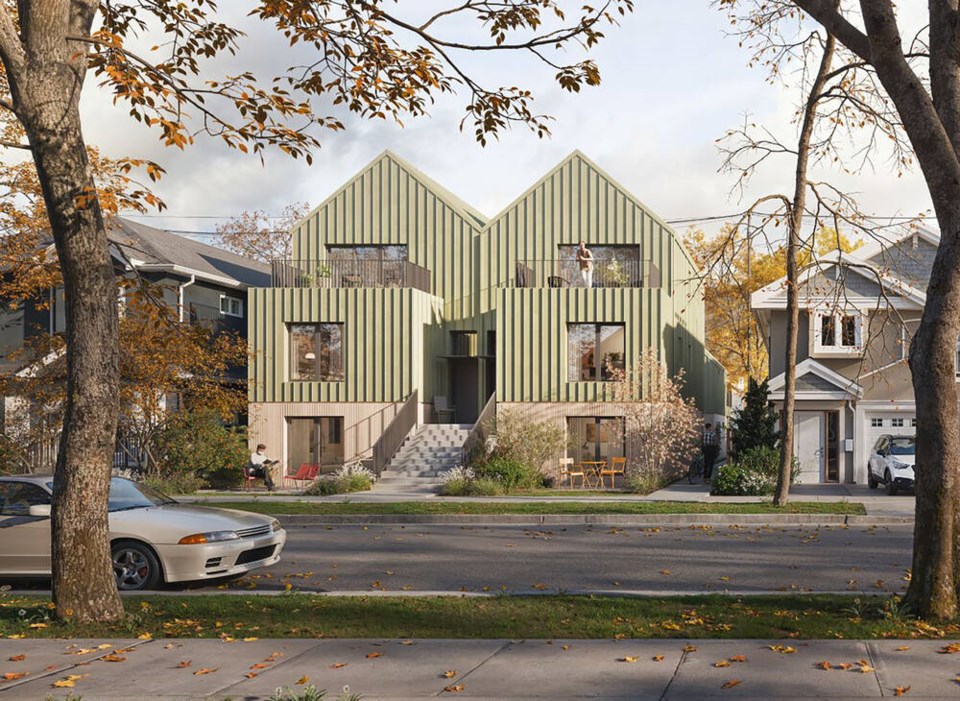 Example sixplex housing design from streetview